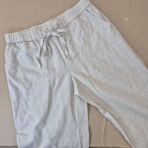 Liz Claiborne Linen Blend Wide Leg‎ Pants Women's Small Beige